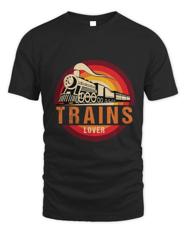 Trains Lover Retro Vintage Engineer Engine Conductor