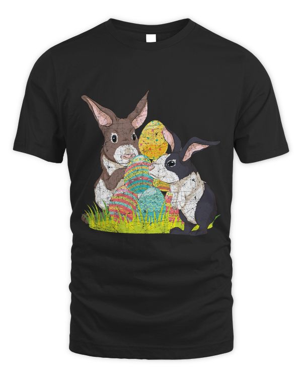 Cute Easter Bunny Rabbit Easter Eggs Happy Easter