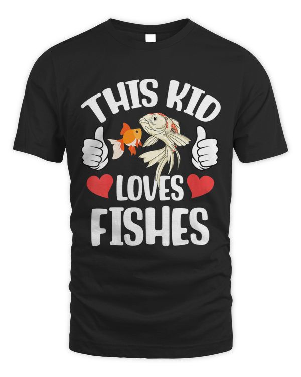 Kids This Kid Loves Fishes Fish Lover Toddlers Boys Girls Graphic