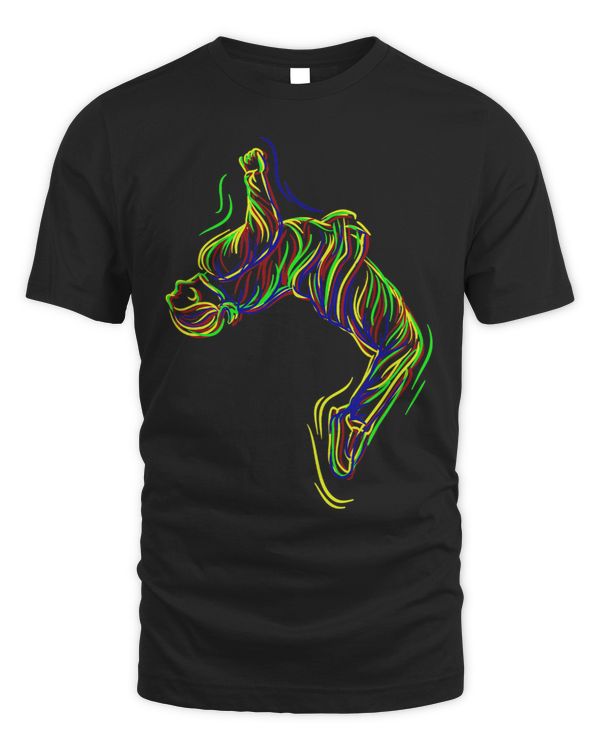 Parkour Backflip Line Art Hand Freehand Line Drawing