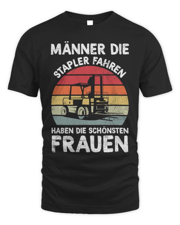 Mens Men The Forklift Driving Have Beautiful Women Stock