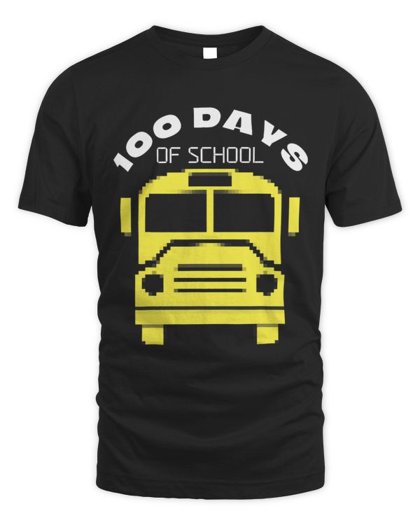 Vintage Yellow School Bus Driver Happy 100th Day of School