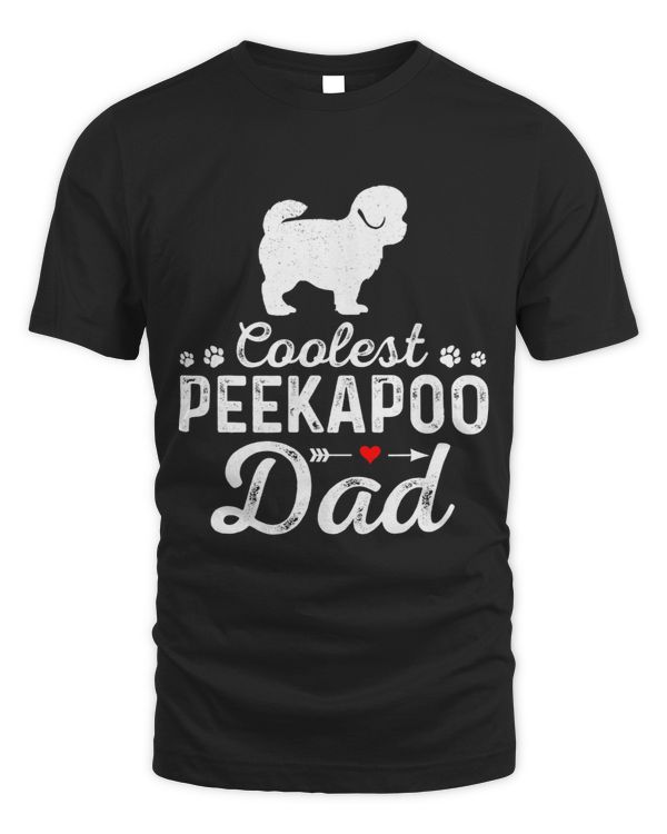 Mens Coolest Peekapoo Dad Funny Dog Dad Pet Dog Family