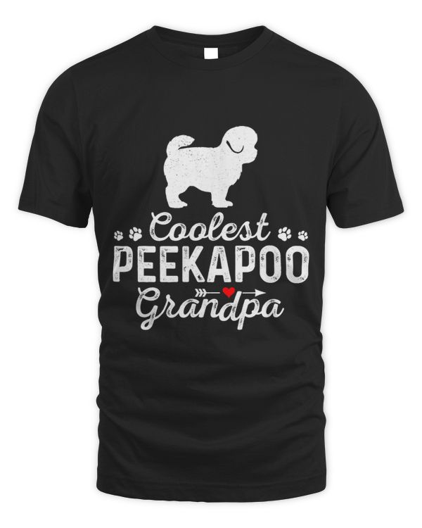 Mens Coolest PEEKAPOO Grandpa Funny Dog Grandpa Pet Family