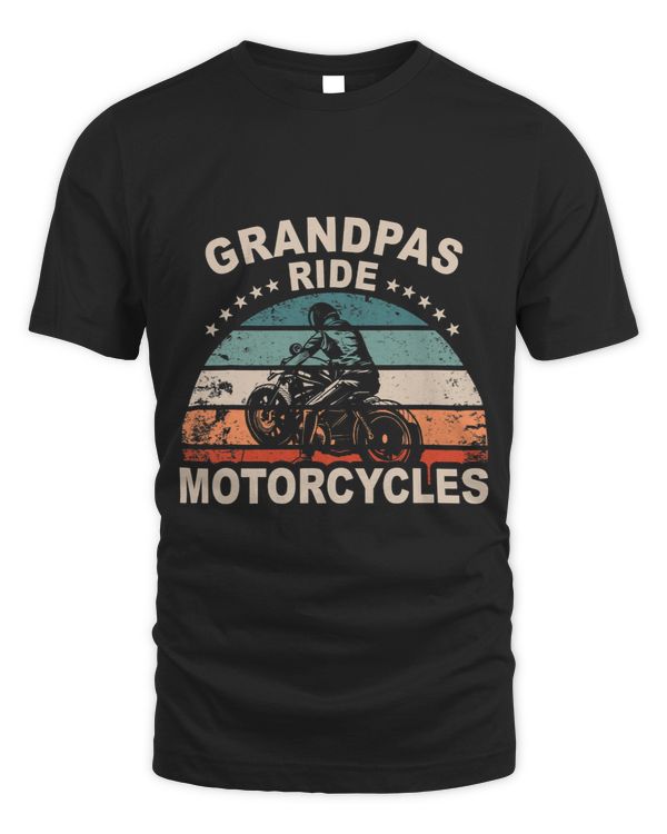 Mens Motorcyclist Grandpa Motorsport Grandfather Rides Motorcycle