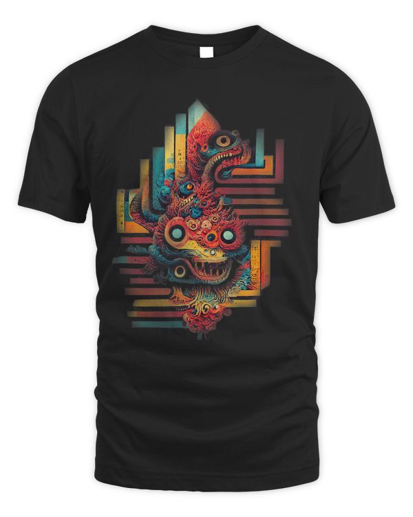 Vibrant Tribal GraffitiSketch Kaleidoscopic Monster