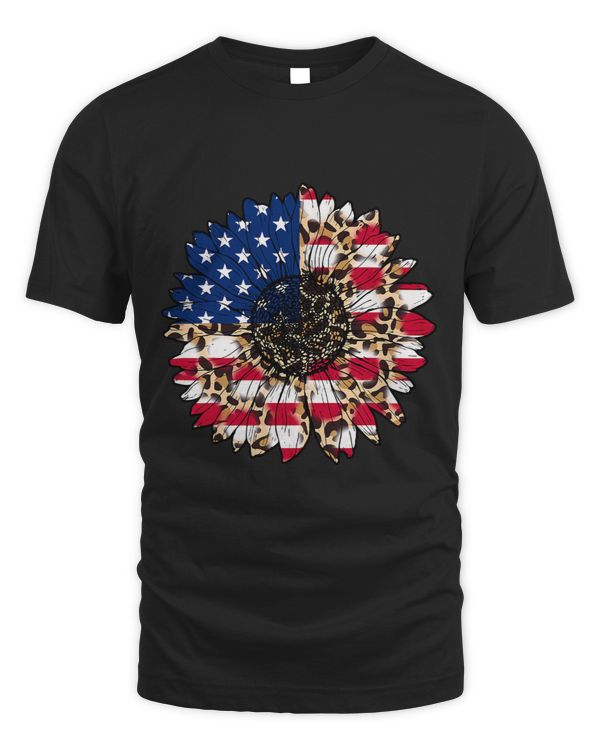 American Flag Sunflower Graphic 4th of July Plus Size