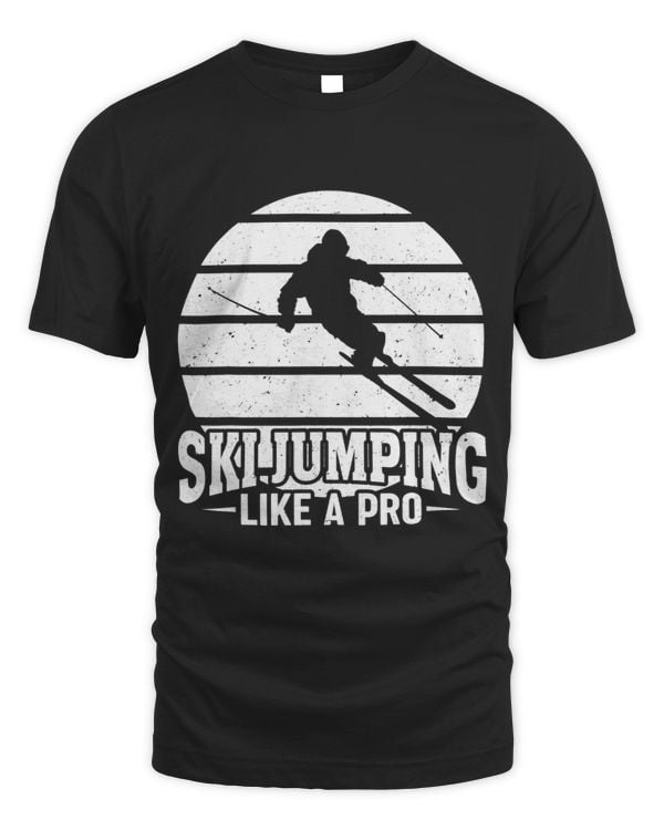 Ski Jumping Like A Pro Sunset Background White