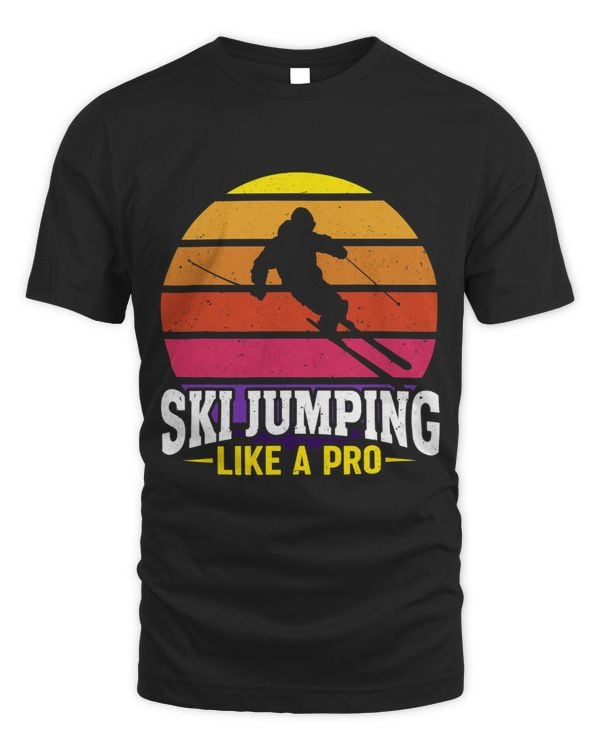 Ski Jumping Like A Pro Sunset Background
