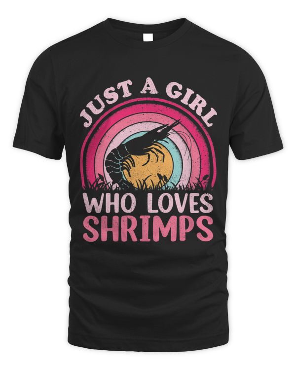 Shrimp Fish Vintage Retro Just A Girl Who Loves Shrimps