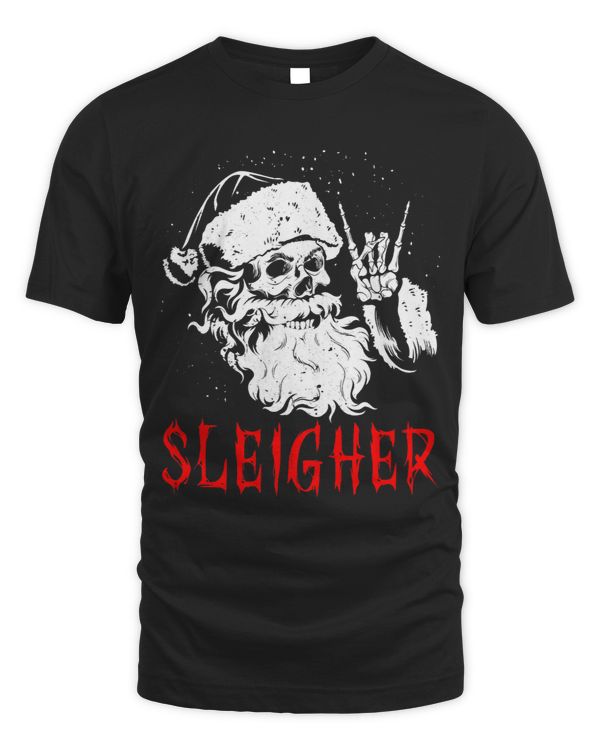 Sleigher Santa Claus Metal Christmas Rock On Hail Santa