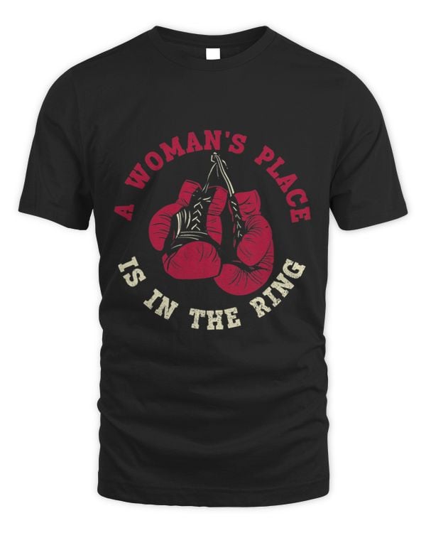 Boxer Vintage A Womans Place is in The Ring Women Boxer Gloves Boxers Dog