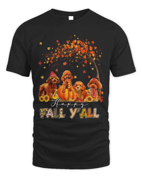 Poodles Autumn Fall Pumpkin Truck Mappe Thanksgiving303 Poodle dog