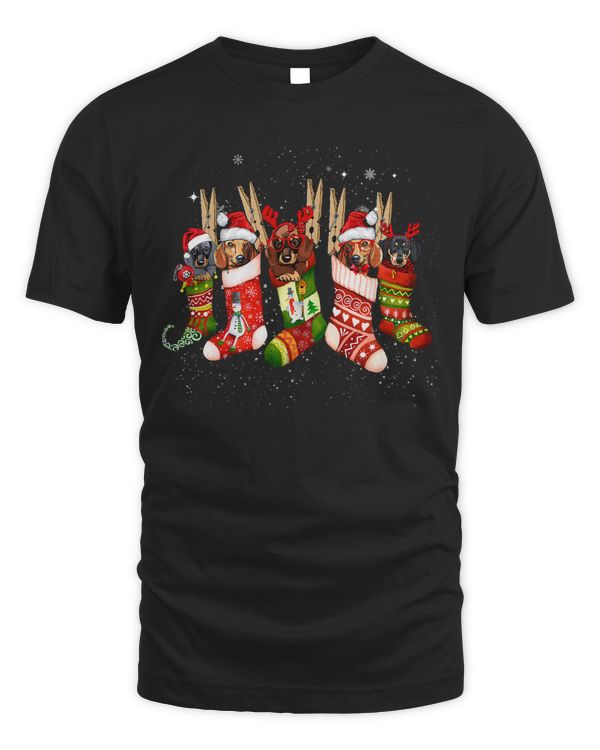 Wiener Funny In Christmas Sock Santa Hat Xmas Dog 125 Dachshund Doxie