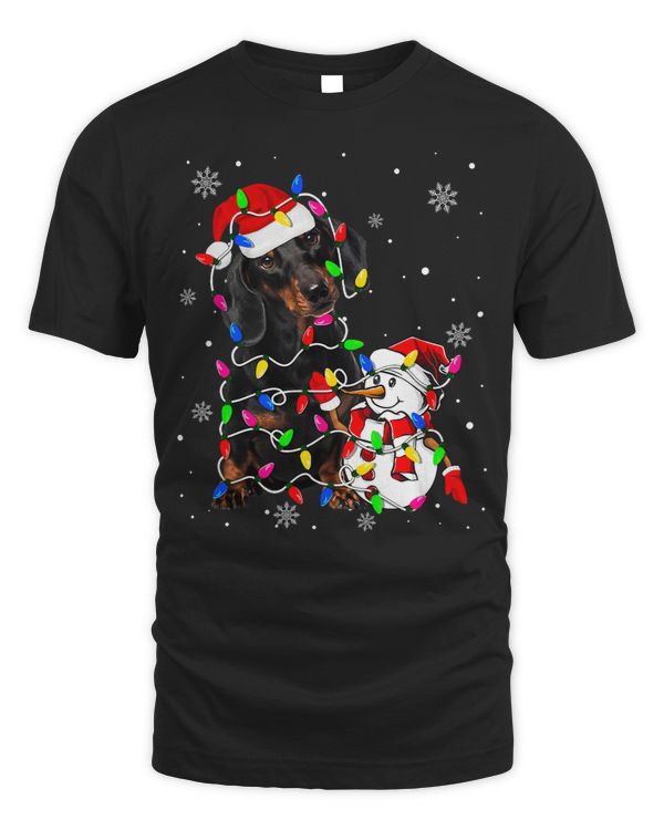Wiener Cute Dachshund Santa Hat Christmas Light Xmas 169 Dachshund Doxie