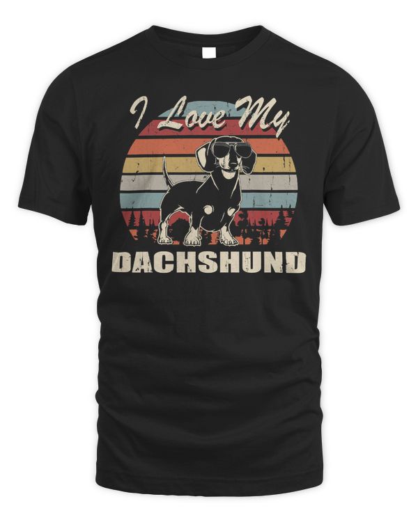 Wiener I Love My Dachshund Vintage Retro Design 210 Dachshund Doxie