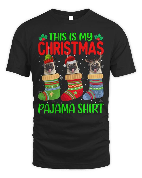Pug Lover Xmas This Is My Christmas Pajama In Socks Lover Kids 125 Pugs Dog