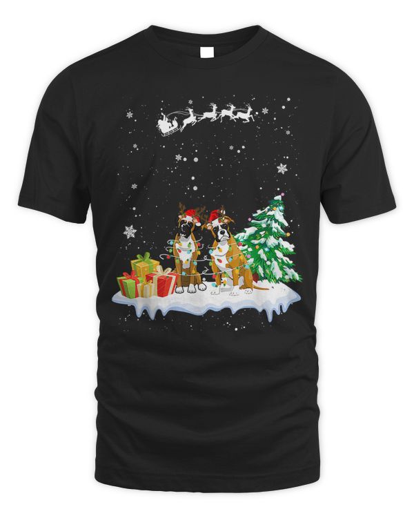 Boxer Santa Christmas Tree Light Pajama Dog Xmas 129 Boxers Dog