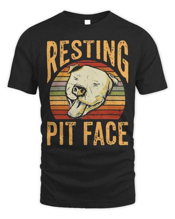 Bully Lover Dog Retro Resting Pit Face Pitbull Dog Pet Puppy Lover 144 Pitbull Dog