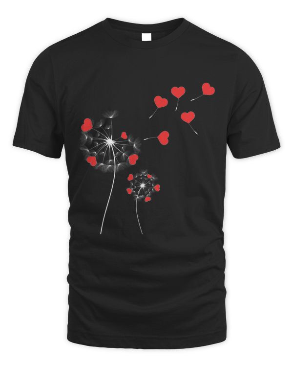 Valentines Day Dandelion Hearts