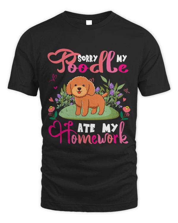 Poodles Sorry My Poodle Ate My Homework Floral Dog Cute Student Poodle dog
