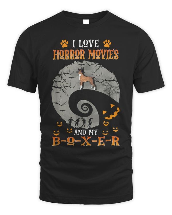 Boxer Halloween I Love Horror Movies and My Boxer Lover 104 Boxers Dog