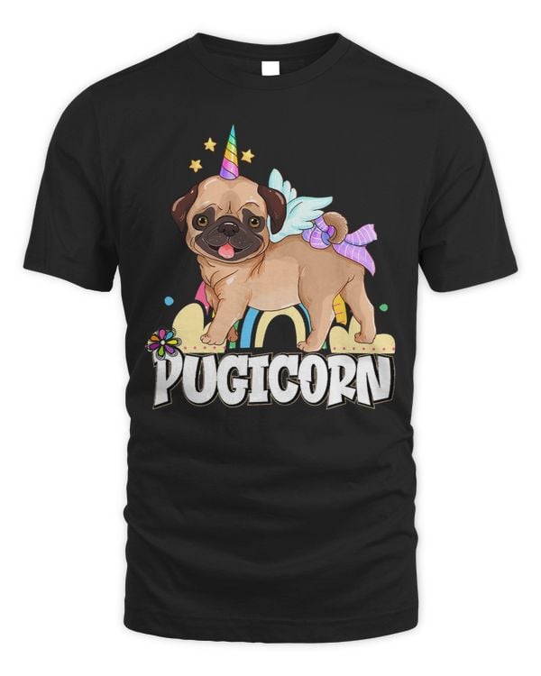 Pug Lover Pugicorn Pug and Unicorn Girls Kids Space Galaxy Rainbow 283 Pugs Dog
