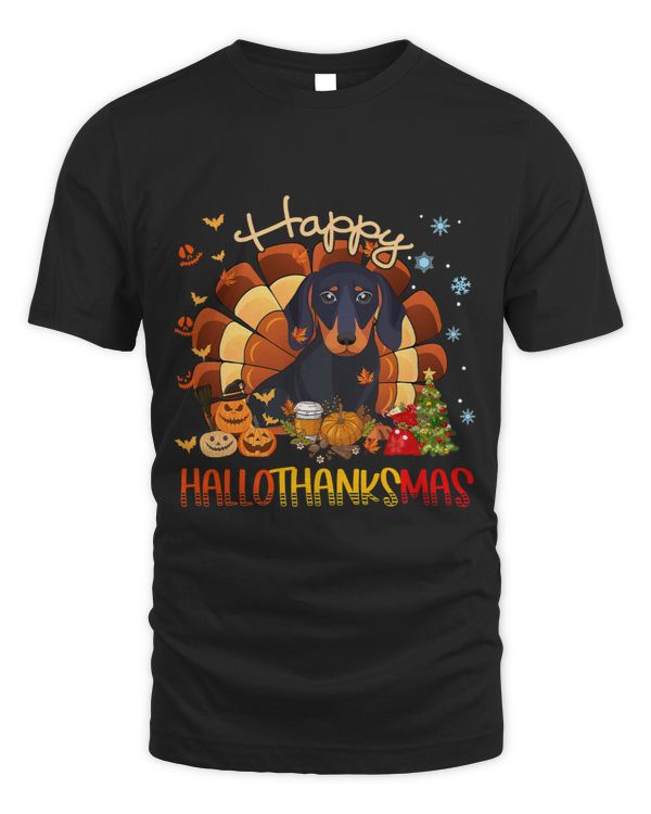 Wiener Happy Hallothanksmas Halloween Thanksgiving Xmas 179 Dachshund Doxie
