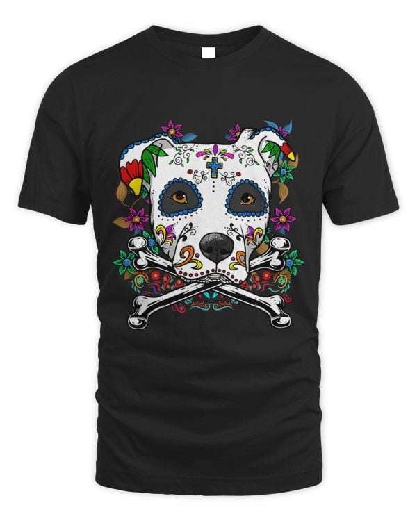 Bully Calavera Pitbull Terrier Dog Dia de Muertos Halloween Day 97 Pitbull Dog