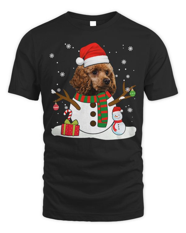 Cute Poodles Christmas Pajama Snowman Dog Lover 163 Poodle dog