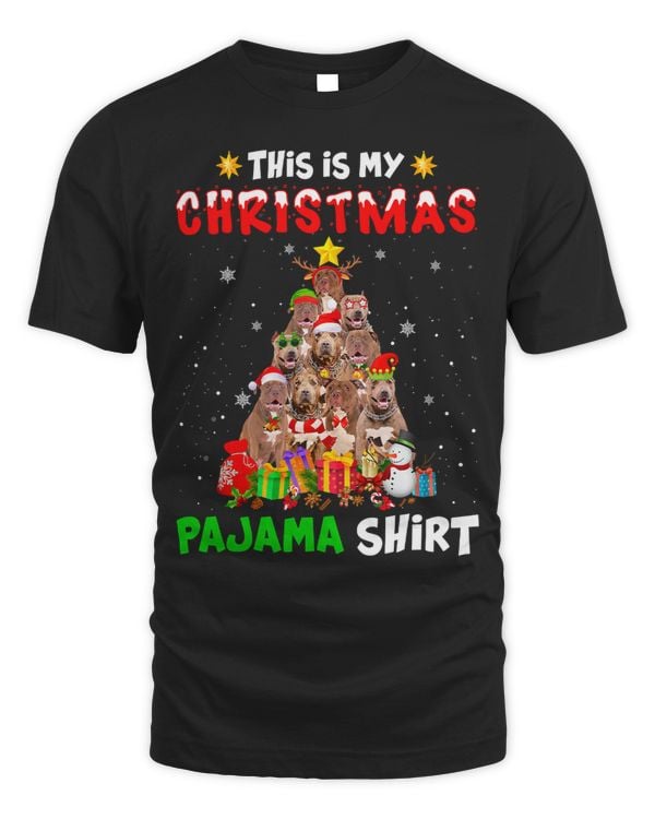 Bully Dog This Is My Christmas Pajama Pitbull Dog Xmas Tree 283 Pitbull Dog