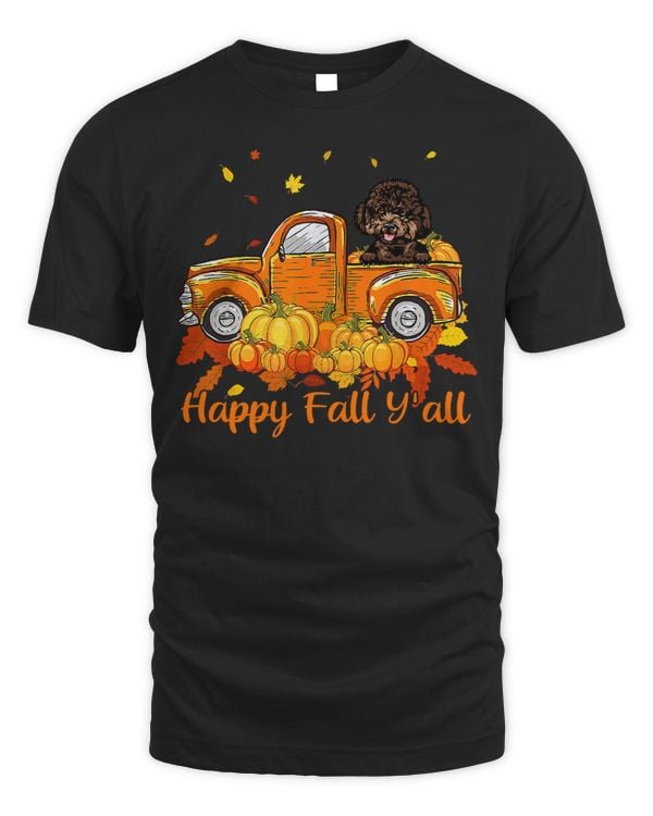 Poodles Happy Fall Yall Poodle Dog Truck Pumpkin Autumn 134 Poodle dog