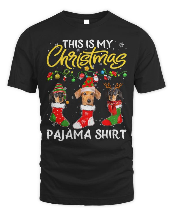Wiener This Is My Christmas Pajama Xmas Lights 131 Dachshund Doxie