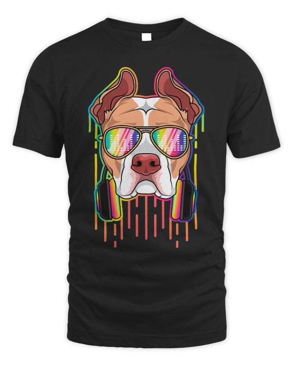 Bully Music Pitbull Dj With Headphones Musical Dog Lovers 283 Pitbull Dog