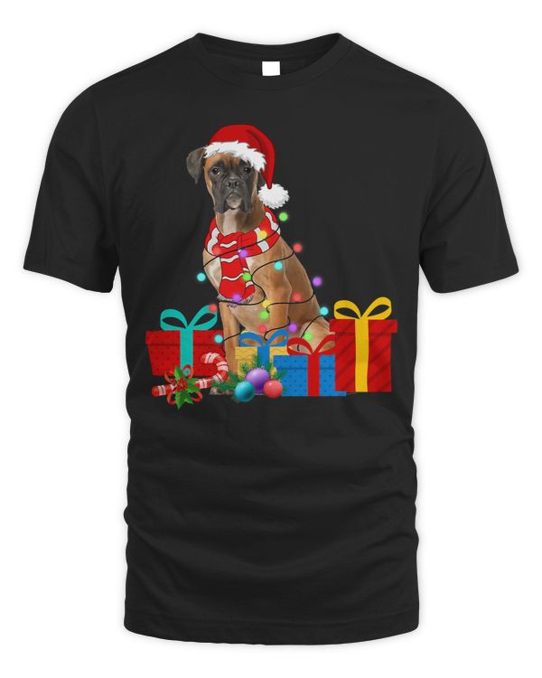 Boxer Christmas Lights Boxer Puppy Xmas Pajama 155 Boxers Dog