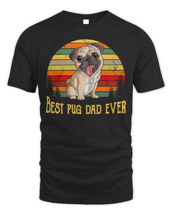 Pug Lover Best Dad Pug ever funny Relaxed Fit 126 Pugs Dog