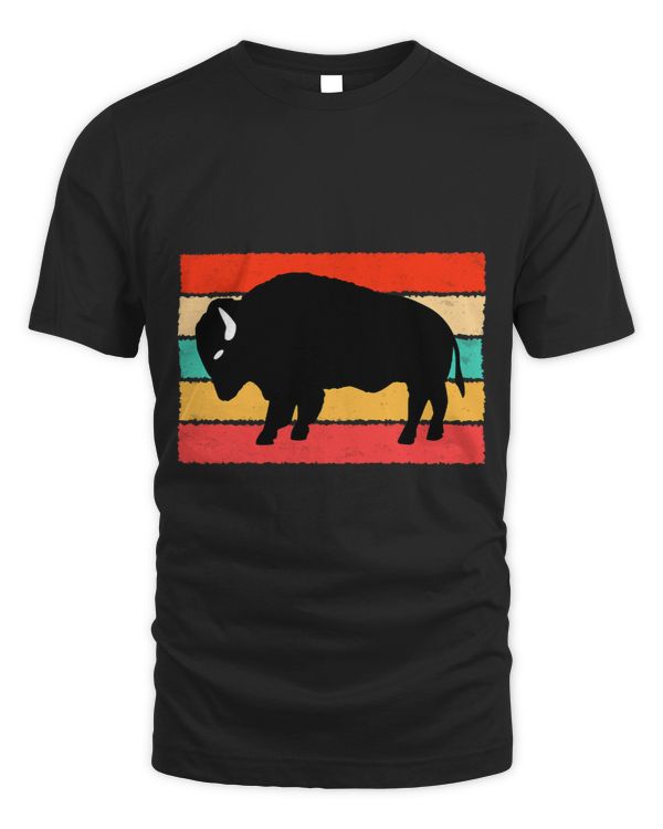 Vintage Wilderness Buffalo Silhouette Retro Inspired Design