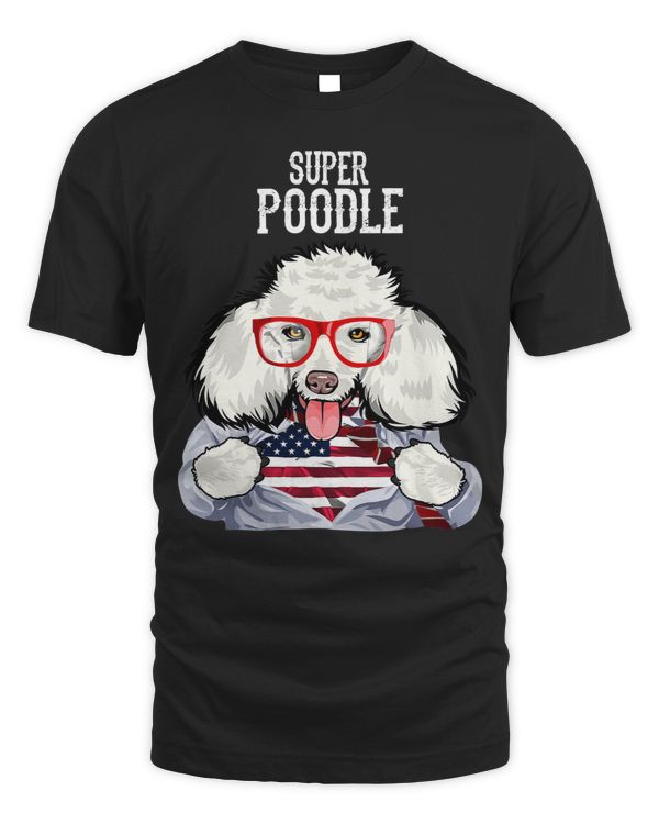 Poodles Dad American Flag USA Patriotic 172 Poodle dog