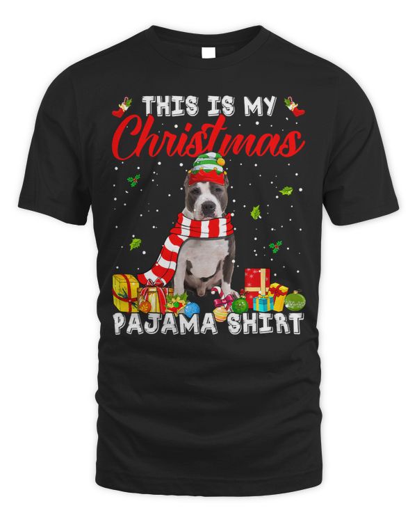 Bully Dog This Is My Pitbull Dog Christmas Pajama Xmas Lights 163 Pitbull Dog