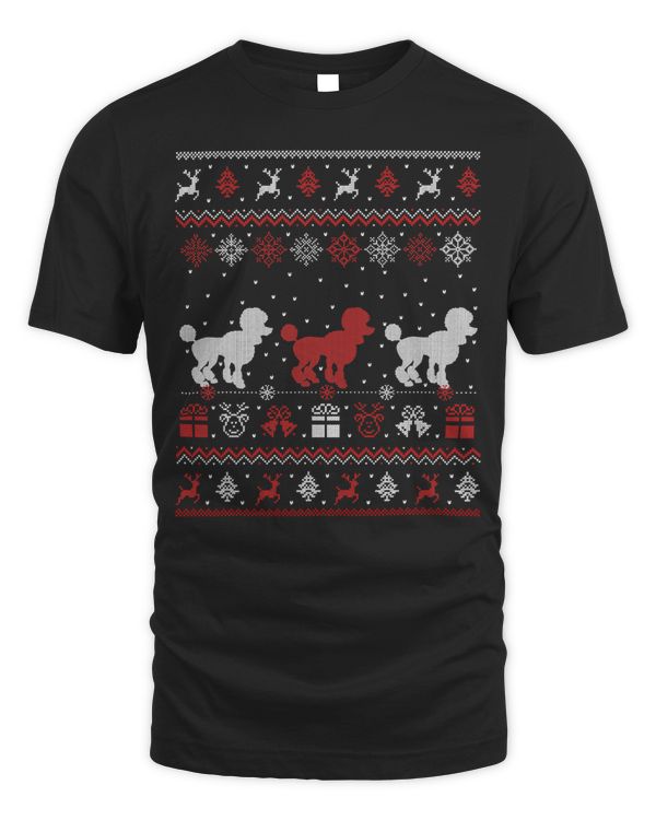 Poodles Christmas Ugly Sweater Graphics Humor 194 Poodle dog