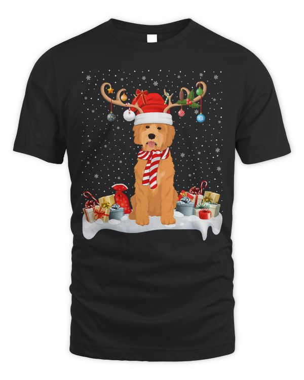 Poodles Xmas Lighting Reindeer Santa Hat Poodle Dog Christmas 206 Poodle dog