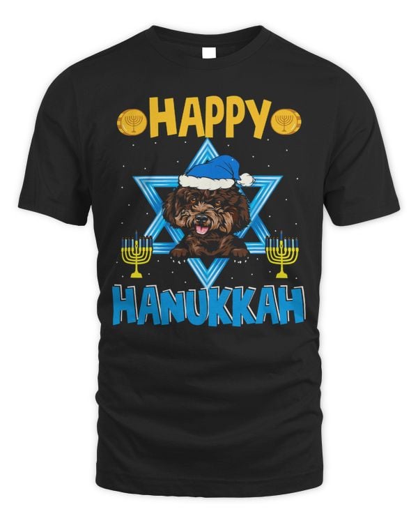 Poodles Happy Hanukkah Cute Poodle Dog Menorah Jewish Proud Hanukkah 210 Poodle dog
