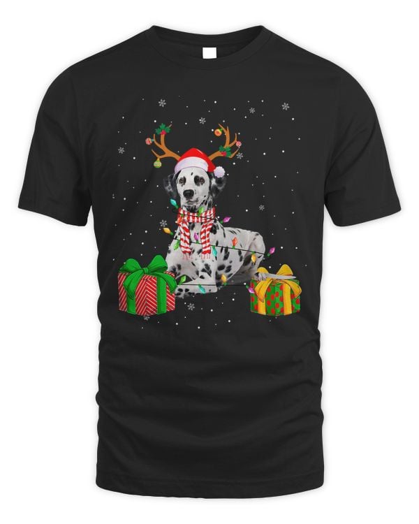 Funny Dalmatian Pajama Santa Hat Dalmatian Christmas Lights 337 Dog Lover Dalmatians Dog