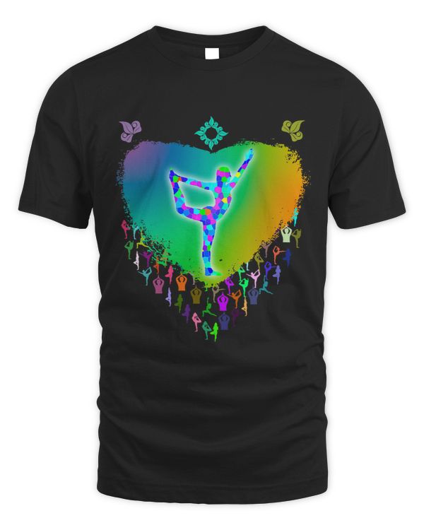 Love My Yoga Rainbow Colored Stained Glass Pattern