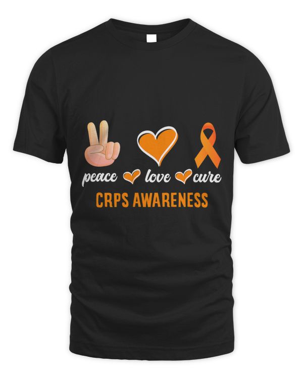 Peace Love Cure Orange Ribbon RSD CRPS Awareness