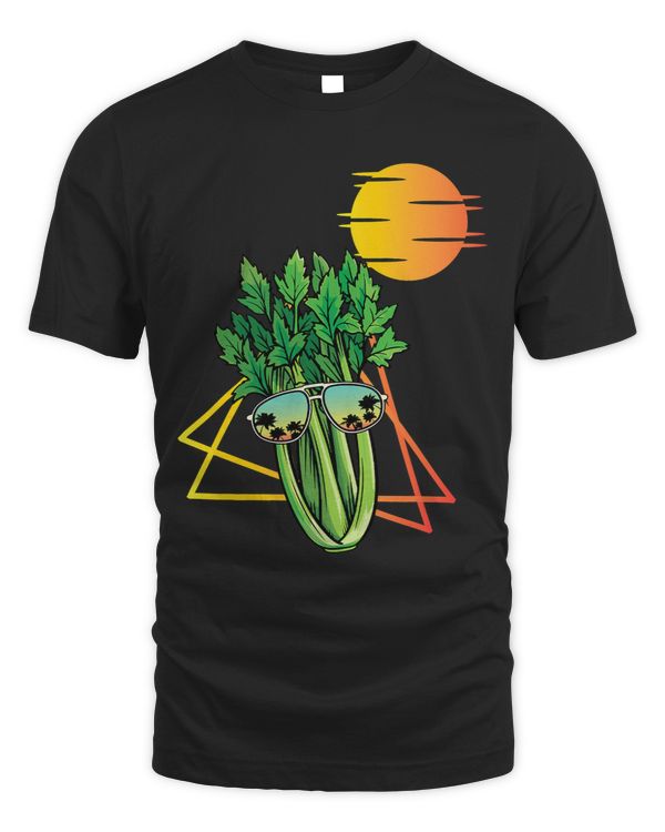 Cool 80s Celery Retro Outfit With Sunglasses Gardening
