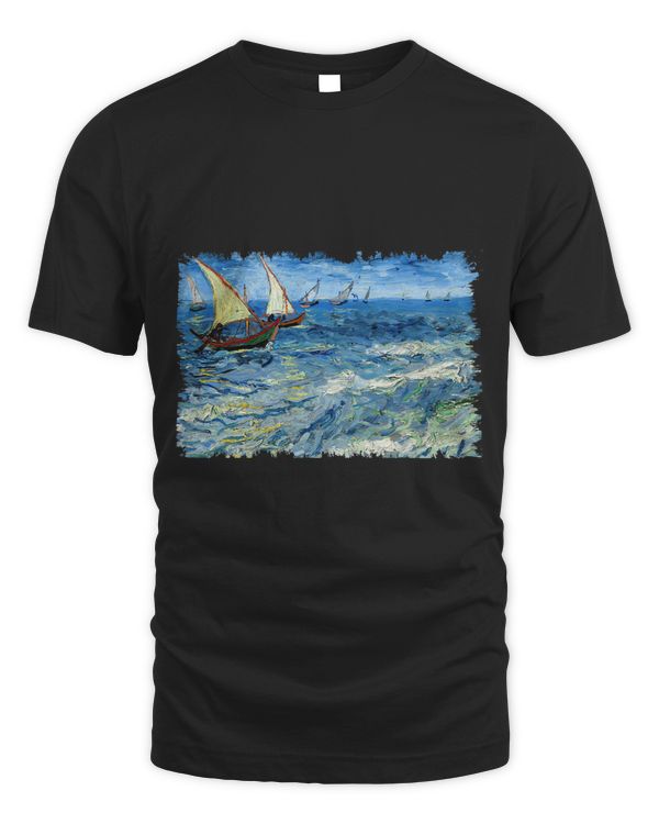 Famous Art Seascape at SaintesMaries by Vincent van Gogh 12