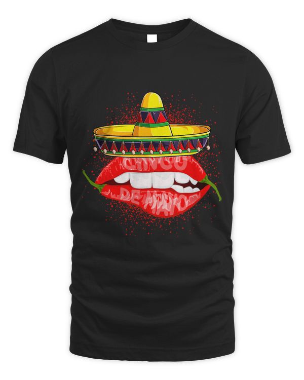 Funny Red Jalapeno Chili Pepper Lips Sombrero Cinco De Mayo 2