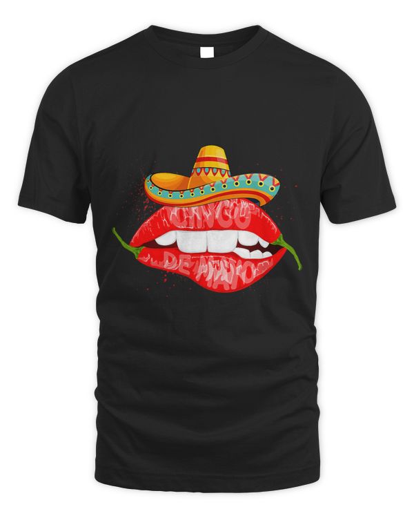 Funny Red Jalapeno Chili Pepper Lips Sombrero Cinco De Mayo