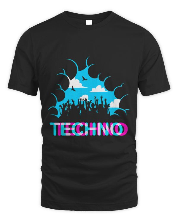 Disco dance under the clouds techno rave